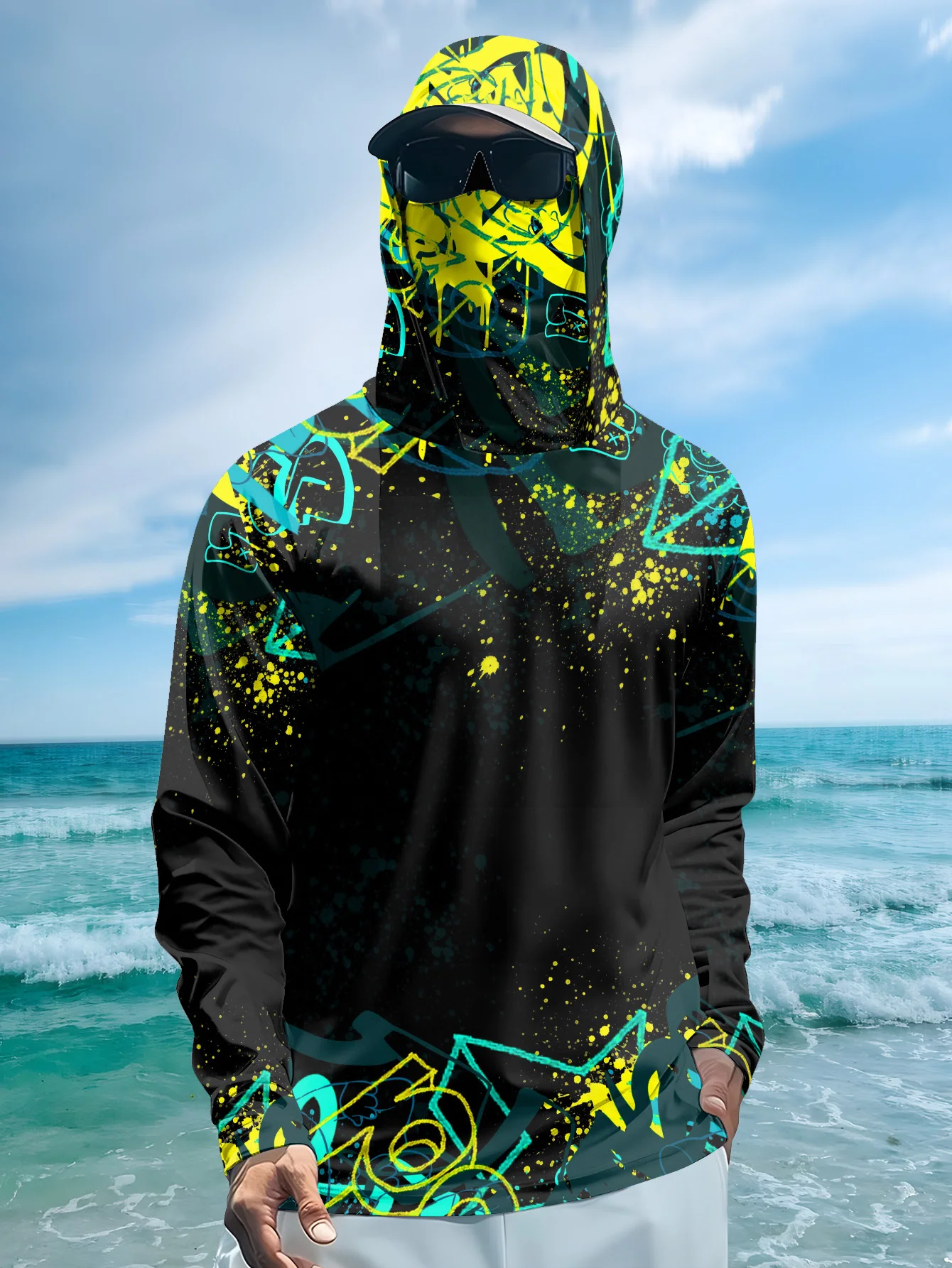 Fishing Hoodie - هودي صيد للرجال بعامل حماية من