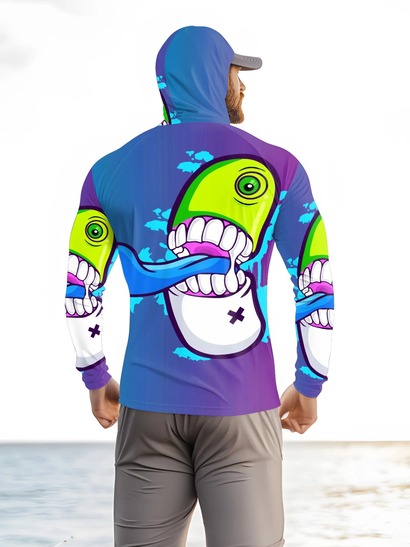 هودي صيد رجالي برسومات كرتونية - مراجعة Fishing Hoodie وسعره
